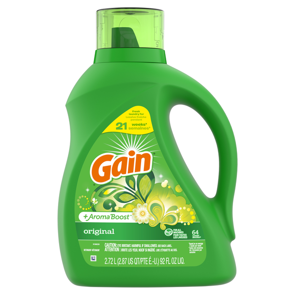 Laundry Gain Aroma Boost Liquid Laundry Detergent, Original Scent, 64 Loads, HE Compatible hero