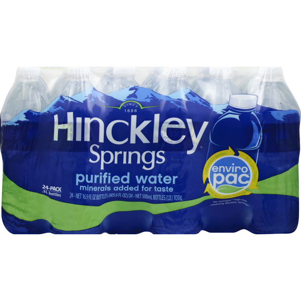 Water, Seltzer & Sparkling Water Hinckley Springs Water, Purified, 24 Pack hero