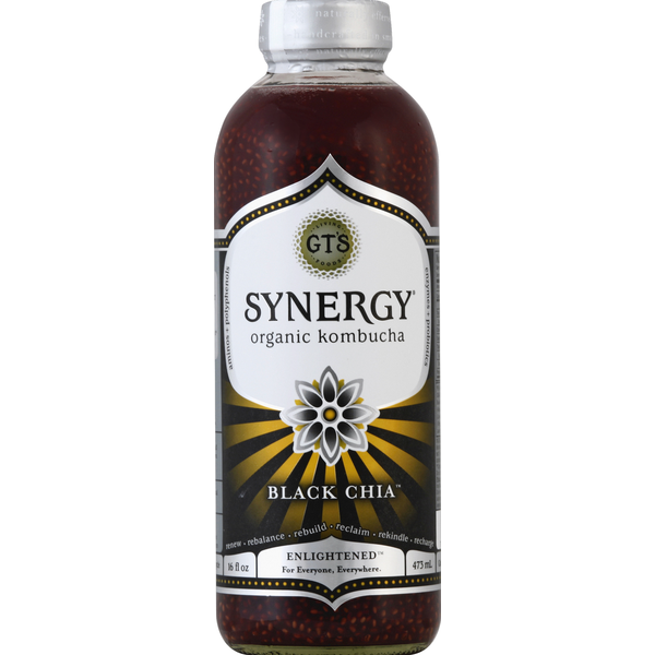 Refrigerated GT's Living Foods Kombucha, Organic, Black Chia hero