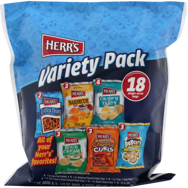 Chips & Pretzels Herr's Variety Pack hero