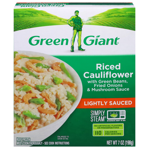 Green Giant Simply Steam Riced Cauliflower Casserole Riced Veggies hero