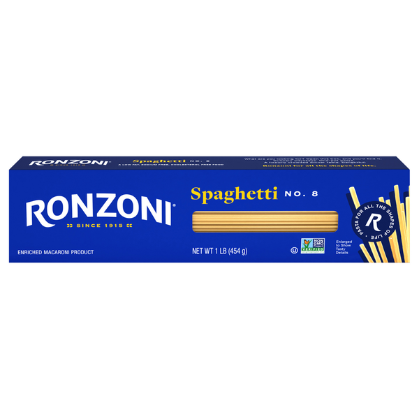 Dry Pasta Ronzoni Spaghetti, 16 oz, Classic Pasta, Non-GMO, Great Taste hero