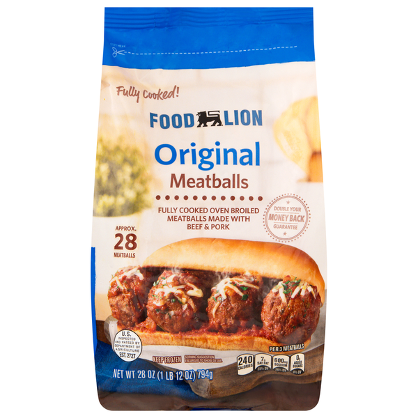 Frozen Meat Food Lion Meatballs, Original, Bag hero