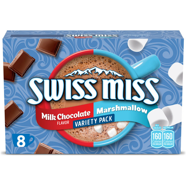 Drink Mixes Swiss Miss Marshmallow and Milk Chocolate Flavored Hot Cocoa Mix Variety Pack hero