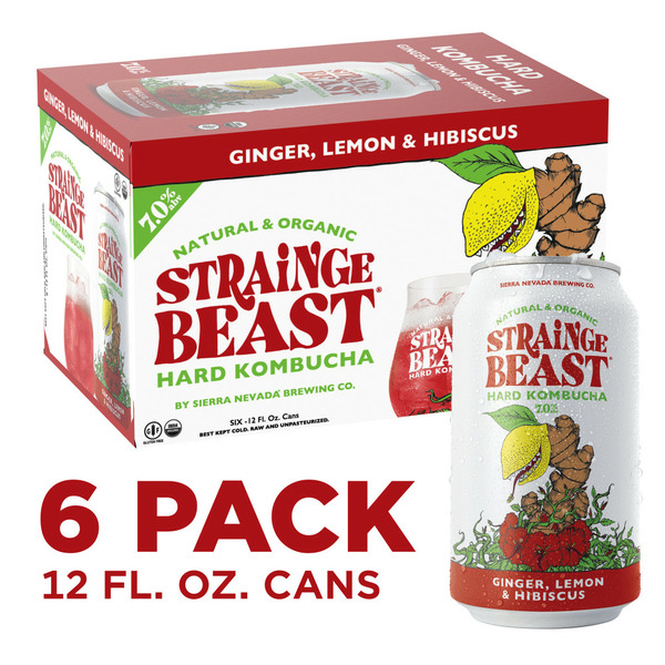 Beers & Coolers Strainge Beast Ginger, Lemon & Hibiscus Hard Kombucha hero