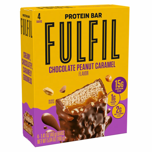 Energy & Granola Bars FULFIL Chocolate Peanut Caramel Flavored Protein Bars hero