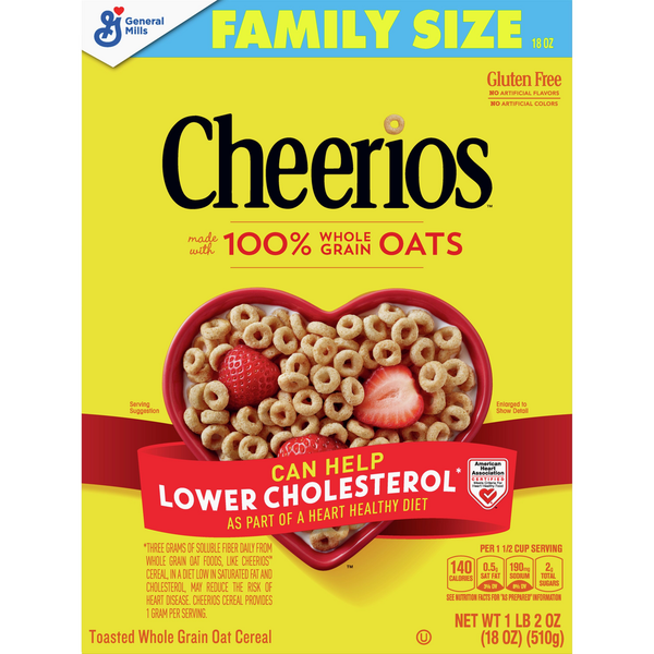 Cereal Cheerios Gluten Free Cereal Family Size Cereal Box hero