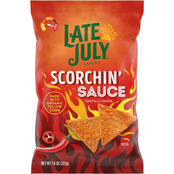 Chips & Pretzels Late July Scorchin' Sauce Corn Tortilla Chips hero