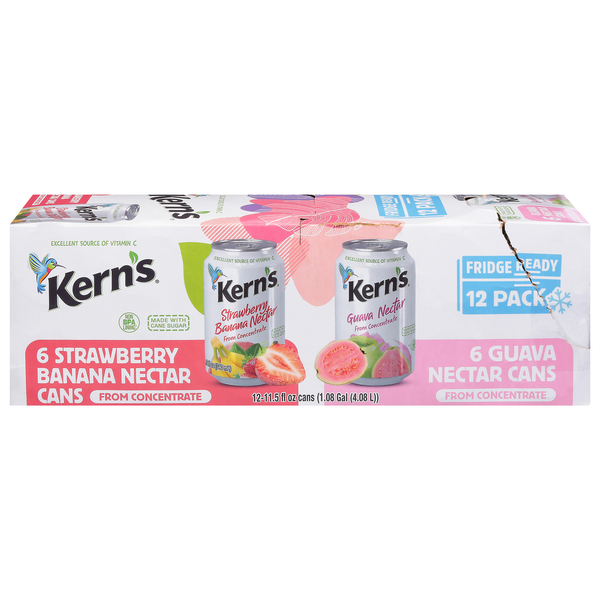 Juice & Nectars Kern's Strawberry Banana & Guava Nectar, VAriety Pack hero