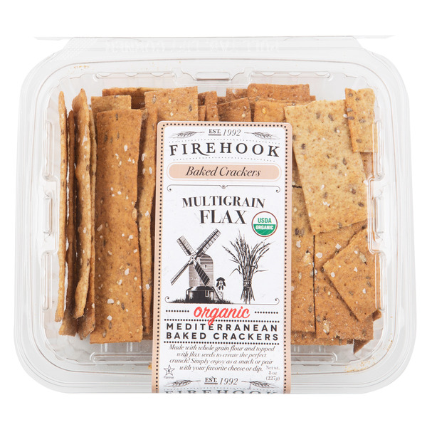 Crackers & Crostini Firehook Multigrain Flax, Organic Baked Crackers hero