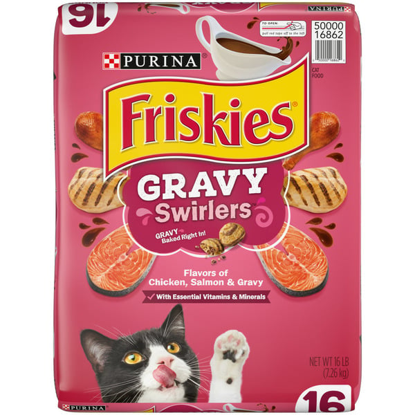 Cat Food & Care Purina Friskies Dry Cat Food, Gravy Swirlers hero