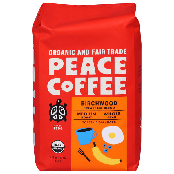 Coffee Peace Coffee Coffee, Whole Bean, Medium Roast, Birchwood Breakfast Blend hero