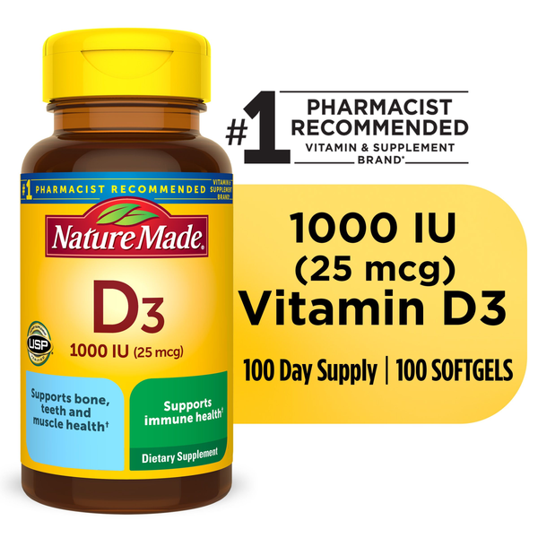 Vitamins & Supplements Nature Made Vitamin D3 1000 Liquid Softgel hero