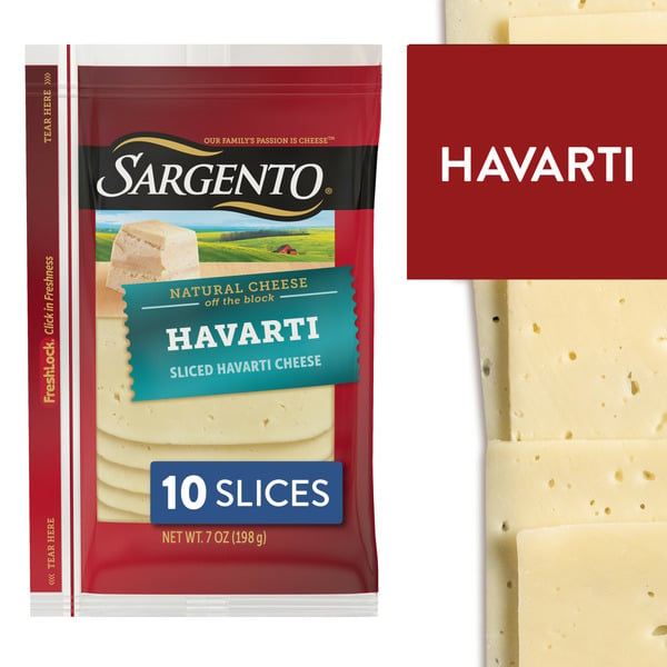 Cheese Sargento Sliced Havarti Natural Cheese hero