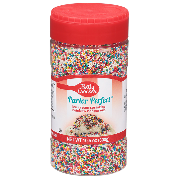 Baking Supplies & Decor Betty Crocker Ice Cream Sprinkles, Rainbow Nonpareils hero