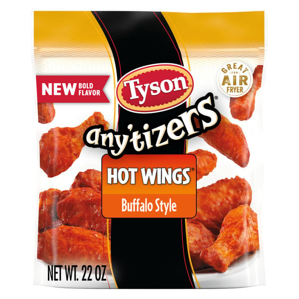 Frozen Meat Tyson Any'tizers Bone In Buffalo Chicken Hot Wings Frozen hero