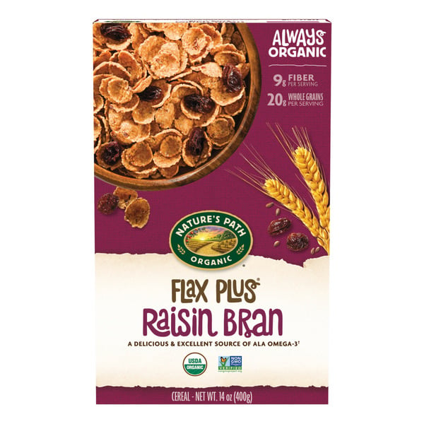 Cereal Nature's Path Flax Plus Raisin Bran Cereal hero