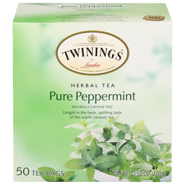 Tea Twinings Herbal Tea, Pure Peppermint, Tea Bags hero