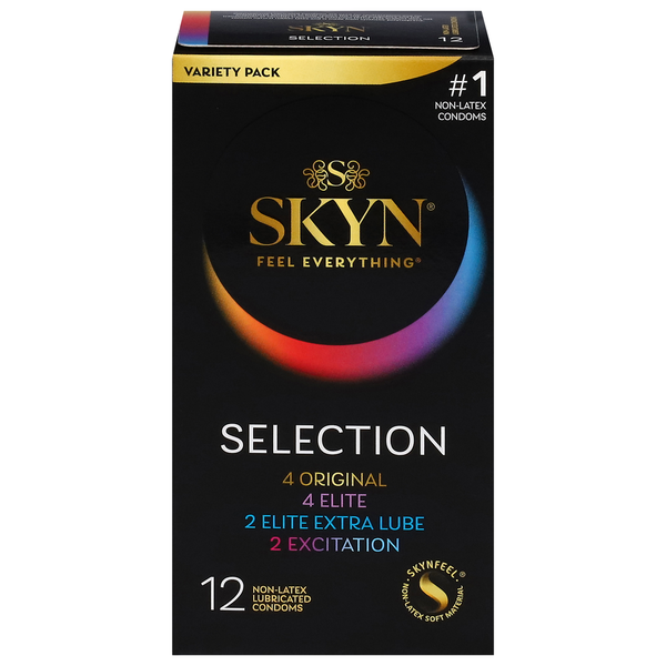 SKYN Condoms, Lubricated, Non-Latex, Selection, Variety Pack hero