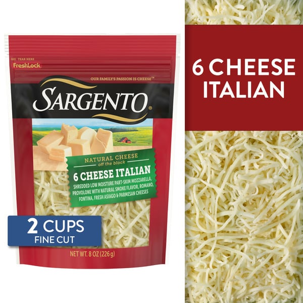 Cheese Sargento Shredded Six Cheese Italian Natural Cheese hero