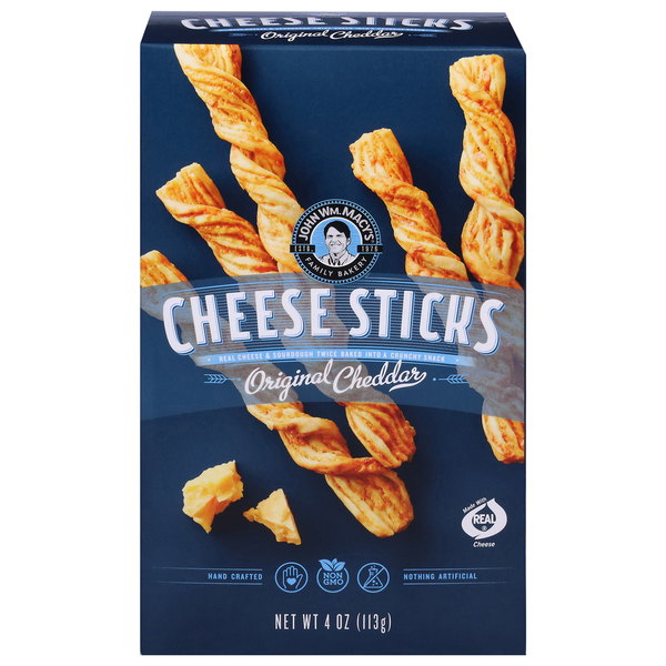 Crackers John Wm. Macy's Cheese Sticks, Original Cheddar hero