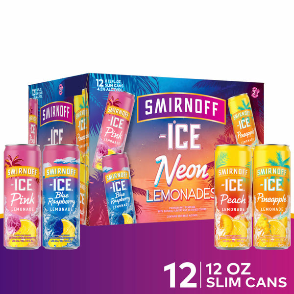 Beers & Coolers Smirnoff Ice Neon Lemonade Variety Box hero