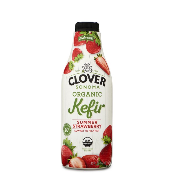 Yogurt Clover Sonoma Organic Summer Strawberry Kefir Organic Farms hero