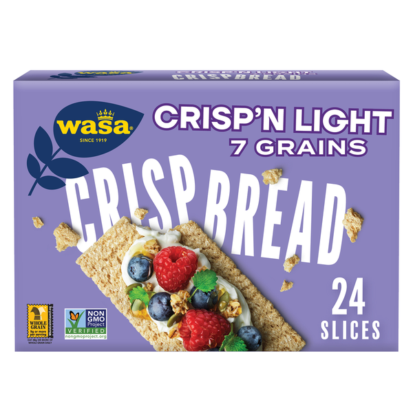 Crackers Wasa Crisp’n Light 7 Grains Crispbread, Crackers, Non-GMO Ingredients, 7 Grain Blend hero