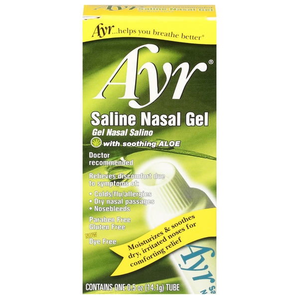 Cough & Cold Medicine Ayr Saline Nasal Gel, with Soothing Aloe hero