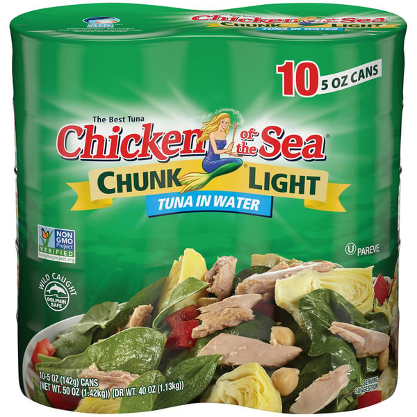 Canned Meat & Seafood Chicken of the Sea Tuna, in Water, Light, Chunk, Wild Caught, 10 Pack hero