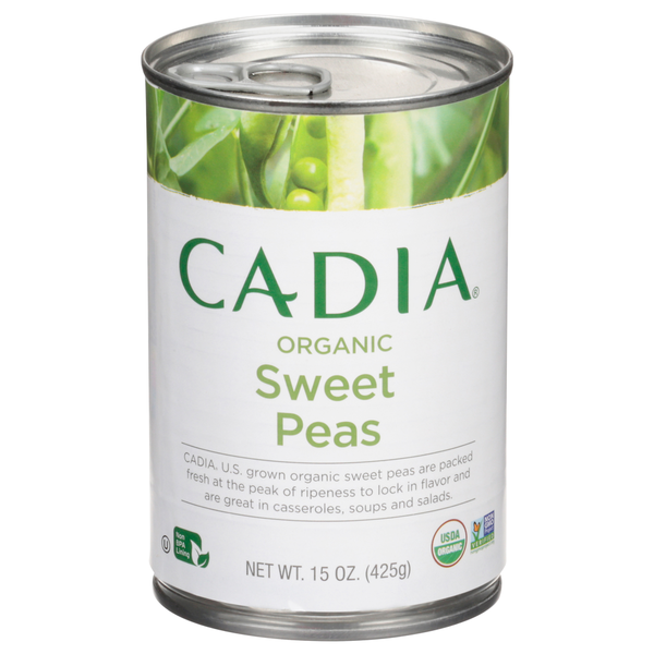 Canned & Jarred Vegetables CADIA Sweet Peas, Organic hero