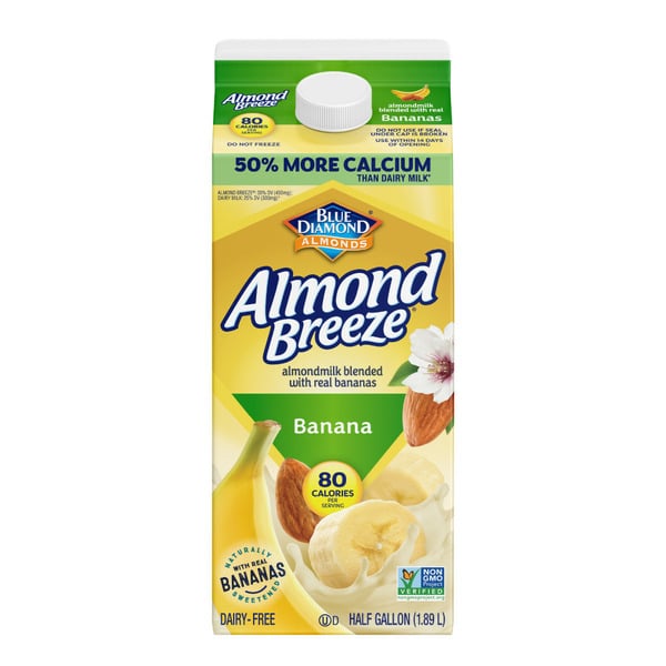 Dairy Free Beverages Almond Breeze Almondmilk Blended with Real Bananas hero