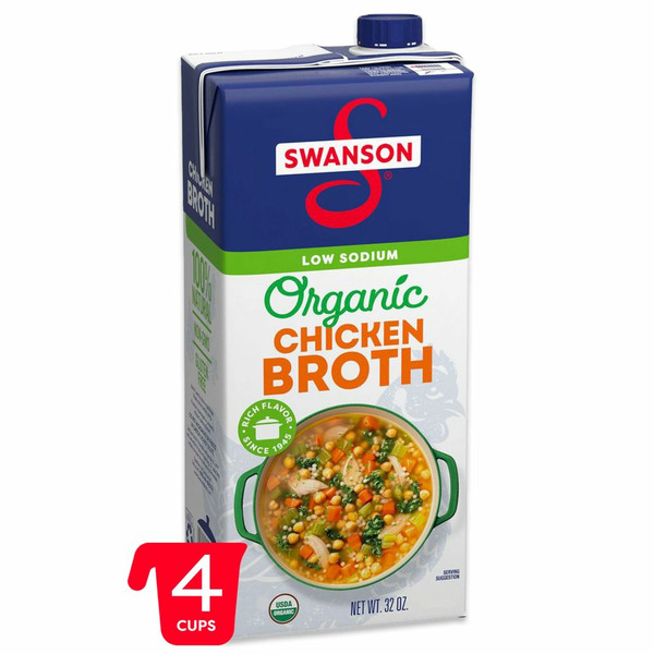 Prepared Soups & Salads Swanson's Organic 100% Natural, Low Sodium Chicken Broth hero