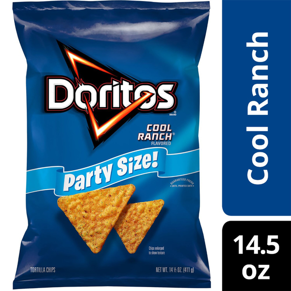 Chips & Pretzels Doritos Tortilla Chips Cool Ranch Flavored 14 1/2 Oz hero