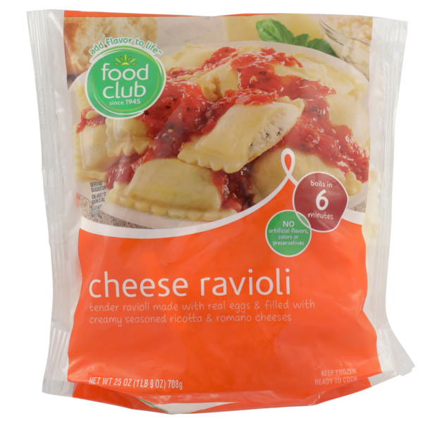 Frozen Meals Food Club Cheese Ravioli hero