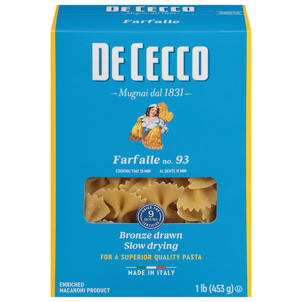 Dry Pasta De Cecco Farfalle, No. 93 hero