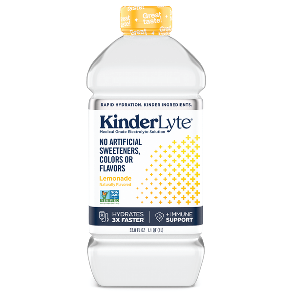 Kinderlyte Advanced Hydration Electrolyte Solution, Lemonade hero