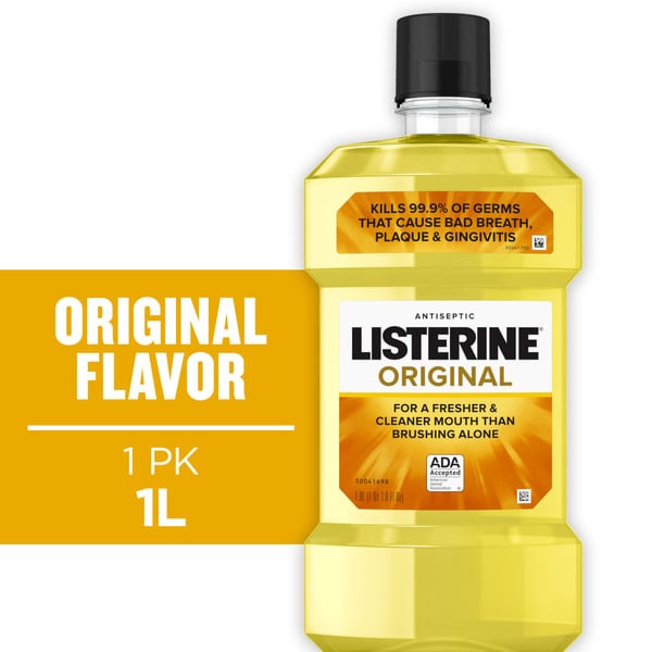 Oral Hygiene Listerine Original Antiseptic Mouthwash For Bad Breath & Plaque hero