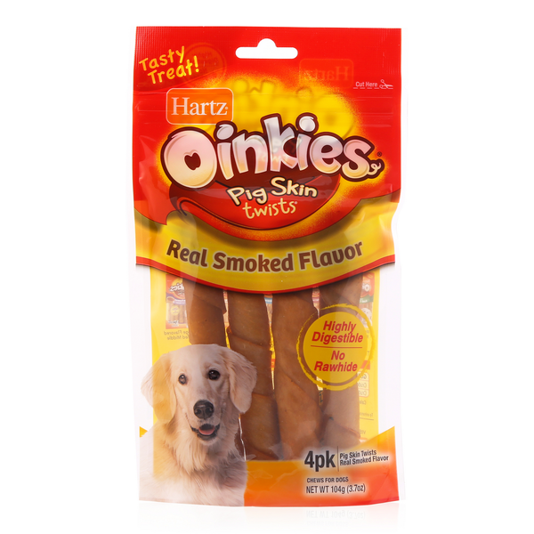 Dog Food & Care Hartz Oinkies Pig Skin Smoked Flavor Twists hero