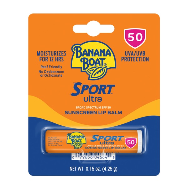 First Aid Banana Boat Ultra Sport Performance Sunscreen Lip Balm Broad Spectrum hero