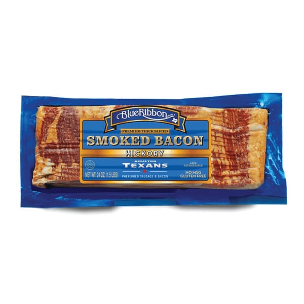 Hot Dogs, Bacon & Sausage Blue Ribbon Brand® Bacon, Hickory Smoked, Thick Sliced hero