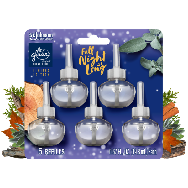 Air Fresheners & Candles Glade PlugIns Scented Oil, Air Freshener, 5 Refills, Fall Night Long hero