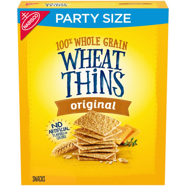 Crackers Wheat Thins Original Whole Grain Wheat Crackers Party Size hero