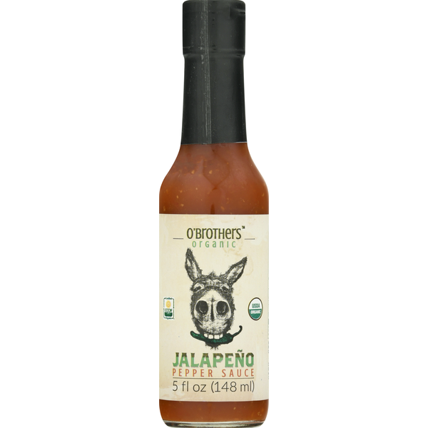 Condiments O'Brothers Organics Pepper Sauce, Organic, Jalapeno hero