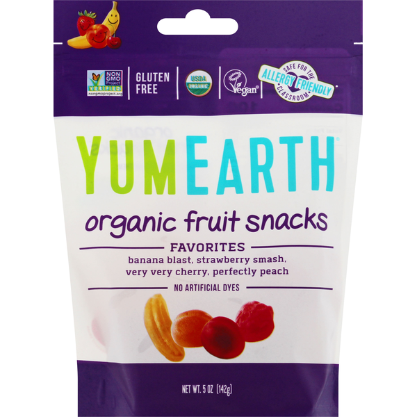 Fruit & Vegetable Snacks YumEarth Fruit Snacks, Organic, Favorites hero