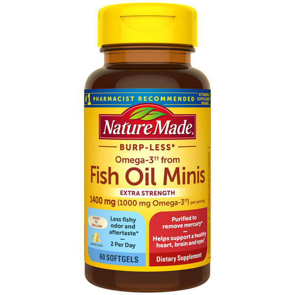 Vitamins & Supplements Nature Made Burp-less Omega-3 from Fish Oil Minis 1400 mg Softgels hero