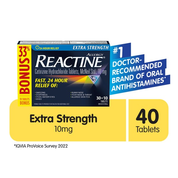 Cold, Flu & Allergy REACTINE Bonus Extra Strength Allergy Tablets hero