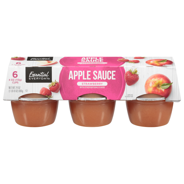 Canned Fruit & Applesauce Essential Everyday Apple Sauce, Strawberry hero