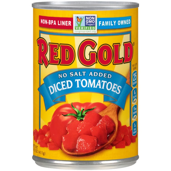 Canned & Jarred Vegetables Red Gold No Salt Added Diced Tomatoes hero