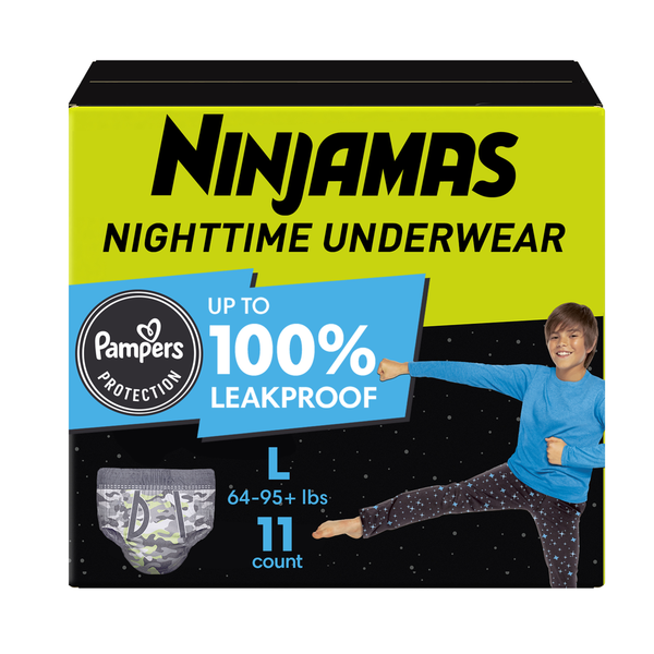 Diapers & Wipes Ninjamas OdorMask Nighttime Bedwetting Underwear Girl, Size L hero